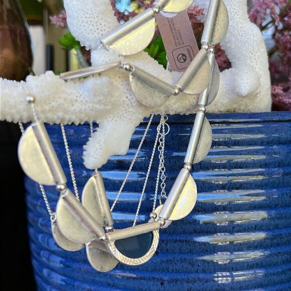 Boho Silver Blue Statement Necklace The Sak Jewelry - Picture 5 of 7